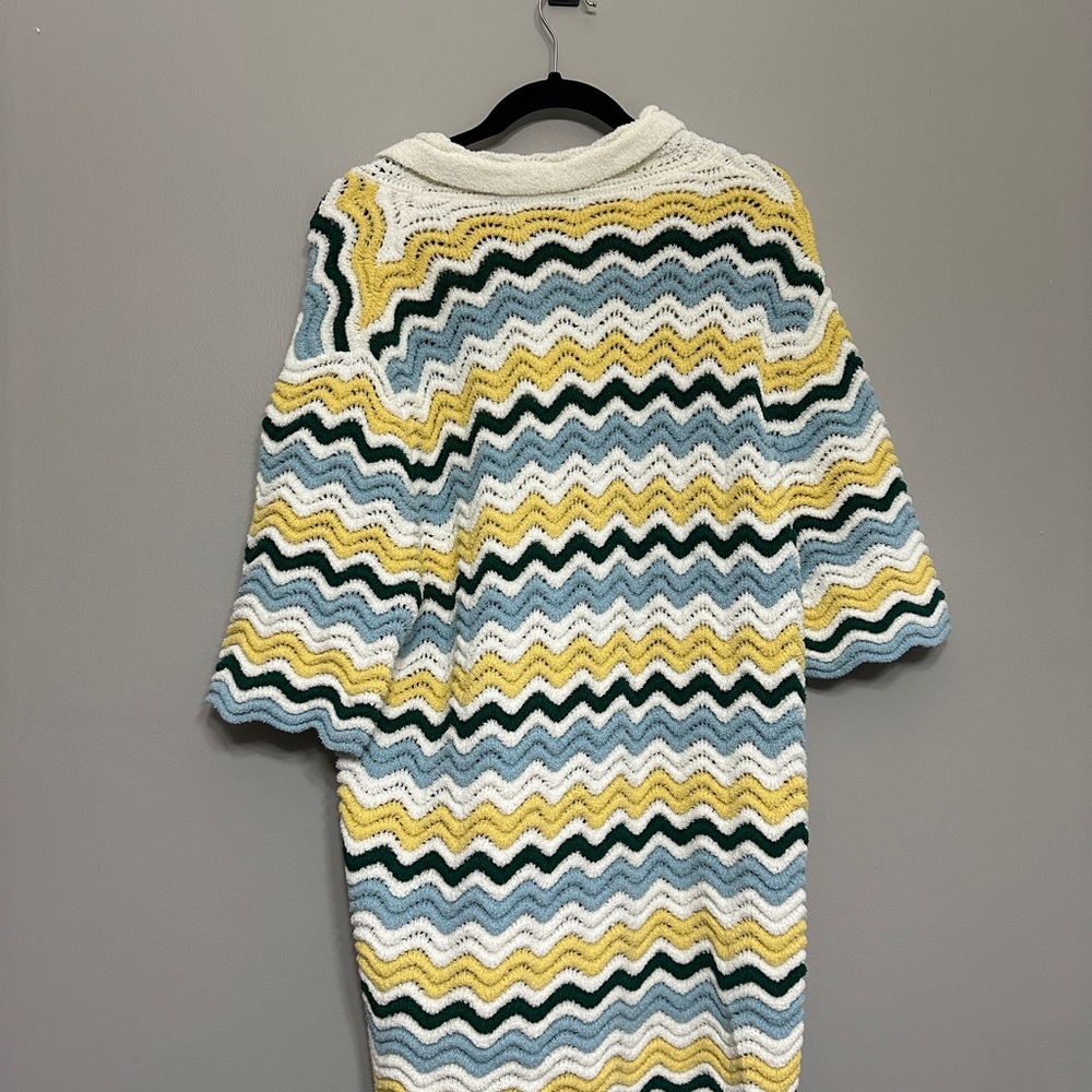 Colorful Chevron Patterned Button Down Shirt - image 2